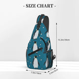 SVEFDOC Men Women Sling Shoulder Backpack Foldable Unbalance Shoulder Chest Crossbody Bag, Penguin Atlantic Anti - Theft Multipurpose Rucksack Bookbag Backpack