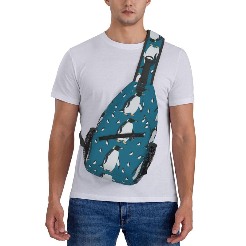 SVEFDOC Ultra Lightweight Sling Shoulder Backpack Penguin Atlantic Crossbody Bag Chest Pack Multipurpose Anti - Theft Daypack for Outdoors Camping Hiking Trekking