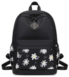 Swacort Black Backpack for School Teen Girls Backpacks Women Travel Laptop Back Pack Cute Floral Lightweight Todder Schoolbag Kids Bookbag Carry on Daypack