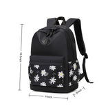 Swacort Black Backpack for School Teen Girls Backpacks Women Travel Laptop Back Pack Cute Floral Lightweight Todder Schoolbag Kids Bookbag Carry on Daypack