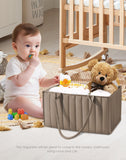 SWEET DOLPHIN 2 - Pack Quilted Diaper Caddy Organizer – Premium Puffer Style Nursery Storage Bins – Water - Resistant & Wipeable Changing Table Organizer – Trendy Tote for Home & Car Travel - Mocha Brown
