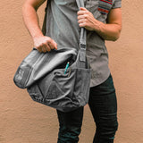 Sweetbriar Classic Vintage Messenger Bag - Original Heavyweight Cotton Canvas Gray Shoulder Bag with Upgraded Features - Grey