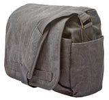 Sweetbriar Classic Vintage Messenger Bag - Original Heavyweight Cotton Canvas Gray Shoulder Bag with Upgraded Features - Grey