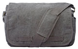 Sweetbriar Classic Vintage Messenger Bag - Original Heavyweight Cotton Canvas Gray Shoulder Bag with Upgraded Features - Grey | Backpacks4Less