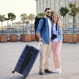 Sweetcrispy 28 Inch Checked Luggage, Suitcase with Spinner Wheels