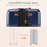 Sweetcrispy 28 Inch Checked Luggage, Suitcase with Spinner Wheels