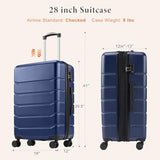 Sweetcrispy 28 Inch Checked Luggage, Suitcase with Spinner Wheels