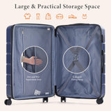 Sweetcrispy 29IN Carry on Luggage, Expandable Hard Shell ABS Suitcase with 360° Swivel Wheels, TSA Lock, Lightweight, Navy Blue