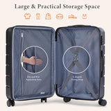 Sweetcrispy Carry on Suitcase Set, Luggage with Spinner Wheels, Hard Shell ABS, TSA Lock, Bronze Black, 3 - PCS Set (20/24/28 inch)
