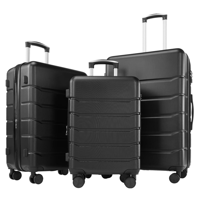 Sweetcrispy Carry on Suitcase Set, Luggage with Spinner Wheels, Hard Shell ABS, TSA Lock, Bronze Black, 3 - PCS Set (20/24/28 inch)