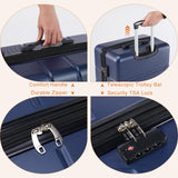 Sweetcrispy Carry on Suitcase Set, Luggage with Spinner Wheels, Hard Shell ABS, TSA Lock, Navy Blue, 3 - PCS Set (20/24/28 inch)