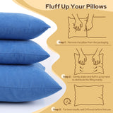 SweetSlubr Small Travel Pillows - 2 Pack, 7"x11" Mini Neck Pillow for Airplane & Long Flight, Machine Washable Headrest for Nap & Sleeping, Portable Soft Tiny Cushion for Lumbar, Knee, Ankle (Blue)