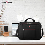 Swiss Gear 15.6" Laptop Case - Black, Unisex - Adults, Briefcase Style, Modern, 14L, 2 Compartments, 8 Pockets, Laptop Compatible