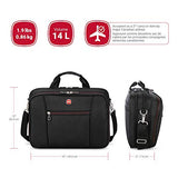Swiss Gear 15.6" Laptop Case - Black, Unisex - Adults, Briefcase Style, Modern, 14L, 2 Compartments, 8 Pockets, Laptop Compatible
