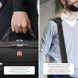 Swiss Gear 15.6" Laptop Case - Black, Unisex - Adults, Briefcase Style, Modern, 14L, 2 Compartments, 8 Pockets, Laptop Compatible