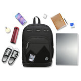 Swissdigital Design Big Student Laptop Backpack with Fun Personalized Patches For College Boy & Girl, Middle High School Teen Bookbag Cool Travel Daypack Black - Includes 3 Patches | SD1718 - 01