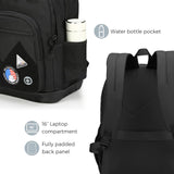 Swissdigital Design Big Student Laptop Backpack with Fun Personalized Patches For College Boy & Girl, Middle High School Teen Bookbag Cool Travel Daypack Black - Includes 3 Patches | SD1718 - 01