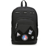 Swissdigital Design Big Student Laptop Backpack with Fun Personalized Patches For College Boy & Girl, Middle High School Teen Bookbag Cool Travel Daypack Black - Includes 3 Patches | SD1718 - 01