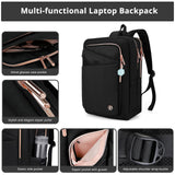 Swissdigital Design Business Backpack For Women with Rose Gold - Tone Zippers College Travel Laptop Backpack with Apple Find My Network,Fits 15.6 inch Laptop,Black - Finder Color Random | SD1006FB0 - 01
