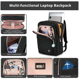Swissdigital Design Business Backpack For Women with Rose Gold - Tone Zippers College Travel Laptop Backpack with Apple Find My Network,Fits 15.6 inch Laptop,Black - Finder Color Random | SD1006FB0 - 01