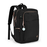 Swissdigital Design Business Backpack For Women with Rose Gold - Tone Zippers College Travel Laptop Backpack with Apple Find My Network,Fits 15.6 inch Laptop,Black - Finder Color Random | SD1006FB0 - 01