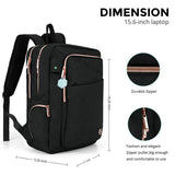 Swissdigital Design Business Backpack For Women with Rose Gold - Tone Zippers College Travel Laptop Backpack with Apple Find My Network,Fits 15.6 inch Laptop,Black - Finder Color Random | SD1006FB0 - 01
