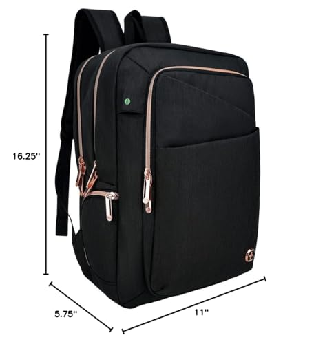 Swissdigital Design Business Laptop Backpack For Women,With USB Charging Port Computer Work Backpack,Fits 15.6 Inch Laptop Travel Casual Backpack,Black | SD1006 - 01