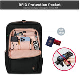 Swissdigital Design Business Laptop Backpack For Women,With USB Charging Port Computer Work Backpack,Fits 15.6 Inch Laptop Travel Casual Backpack,Black | SD1006 - 01