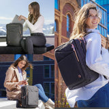 Swissdigital Design Business Laptop Backpack For Women,With USB Charging Port Computer Work Backpack,Fits 15.6 Inch Laptop Travel Casual Backpack,Black | SD1006 - 01