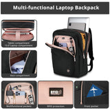 Swissdigital Design Business Laptop Backpack For Women,With USB Charging Port Computer Work Backpack,Fits 15.6 Inch Laptop Travel Casual Backpack,Black | SD1006 - 01