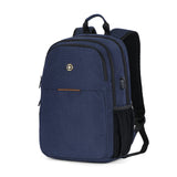 Swissdigital Design College 17 inch Laptop Backpack, Slim Business Travel Laptop Backpack With USB Charging Port For Women & Men Laptop Dark Blue (BIBERSTEIN SD1636 - 12)