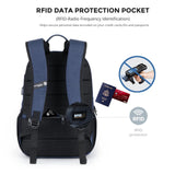 Swissdigital Design College 17 inch Laptop Backpack, Slim Business Travel Laptop Backpack With USB Charging Port For Women & Men Laptop Dark Blue (BIBERSTEIN SD1636 - 12)