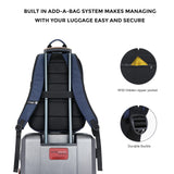 Swissdigital Design College 17 inch Laptop Backpack, Slim Business Travel Laptop Backpack With USB Charging Port For Women & Men Laptop Dark Blue (BIBERSTEIN SD1636 - 12)