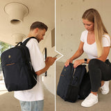 Swissdigital Design College 17 inch Laptop Backpack, Slim Business Travel Laptop Backpack With USB Charging Port For Women & Men Laptop Dark Blue (BIBERSTEIN SD1636 - 12)