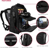 Swissdigital Design Fits 15.6 inch Large Laptop Backpack for Men and Women, Computer Bag with USB Charging Port and Vibrating Massager for Business/Travel/Commute Daily, Black | SD1002M - 01