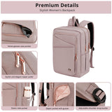 Swissdigital Design Laptop Backpack for Women,College Bookbags with USB Charging Port,Cute Computer Backpacks for Work Business,Pink | SD1006F - 82