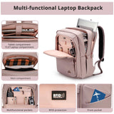 Swissdigital Design Laptop Backpack for Women,College Bookbags with USB Charging Port,Cute Computer Backpacks for Work Business,Pink | SD1006F - 82