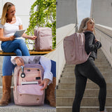 Swissdigital Design Laptop Backpack for Women,College Bookbags with USB Charging Port,Cute Computer Backpacks for Work Business,Pink | SD1006F - 82