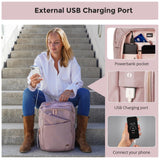 Swissdigital Design Laptop Backpack for Women,College Bookbags with USB Charging Port,Cute Computer Backpacks for Work Business,Pink | SD1006F - 82