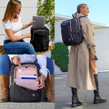 Swissdigital Design Laptop Backpack for Women，Travel Backpack with USB Charging Port，Fits 15.6 Inch School Computer Backpacks for Work Business,Platinum | SD1006F - 01B
