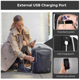 Swissdigital Design Laptop Backpack for Women，Travel Backpack with USB Charging Port，Fits 15.6 Inch School Computer Backpacks for Work Business,Platinum | SD1006F - 01B