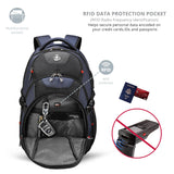 Swissdigital Design Laptop Backpack, Travel Backpack with USB Charging Port Fits 15.6 inches Computer, 31L College School Bookbag for Men, Blue/Black | SD803 - 12