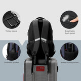 Swissdigital Design Laptop Backpack, Travel Backpack with USB Charging Port Fits 15.6 inches Computer, 31L College School Bookbag for Men, Blue/Black | SD803 - 12