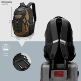 Swissdigital Design Laptop Backpack, Travel Backpack with USB Charging Port Fits 15.6 inches Computer, 31L College School Bookbag for Men,Tan/Black | SD803 - 34