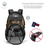 Swissdigital Design Laptop Backpack, Travel Backpack with USB Charging Port Fits 15.6 inches Computer, 31L College School Bookbag for Men,Tan/Black | SD803 - 34