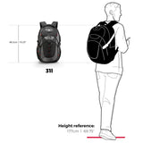 Swissdigital Design Laptop Backpack with USB Charging Port, Travel Backpack Fits 15.6 inches Computer, 31L College School Backpack for Men, Black/Grey | SD803 - 02