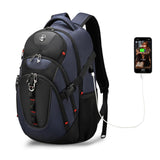 Swissdigital Design Laptop Backpack with USB Charging Port, Travel Backpack Fits 15.6 inches Computer, 31L College School Backpack for Men, Blue/Black | SD803 - 12