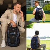 Swissdigital Design Laptop Backpack with USB Charging Port, Travel Backpack Fits 15.6 inches Computer, 31L College School Backpack for Men, Blue/Black | SD803 - 12