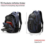 Swissdigital Design Laptop Backpack with USB Charging Port, Travel Backpack Fits 15.6 inches Computer, 31L College School Backpack for Men, Blue/Black | SD803 - 12