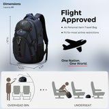 Swissdigital Design Laptop Backpack with USB Charging Port, Travel Backpack Fits 15.6 inches Computer, 31L College School Backpack for Men, Blue/Black | SD803 - 12